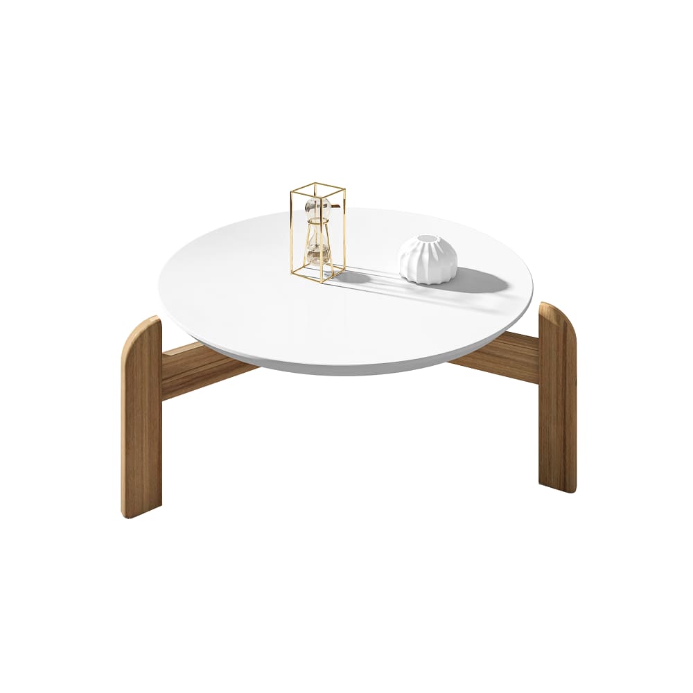 Mesa de Centro Lizz Branco Marrom Cedro Casa D