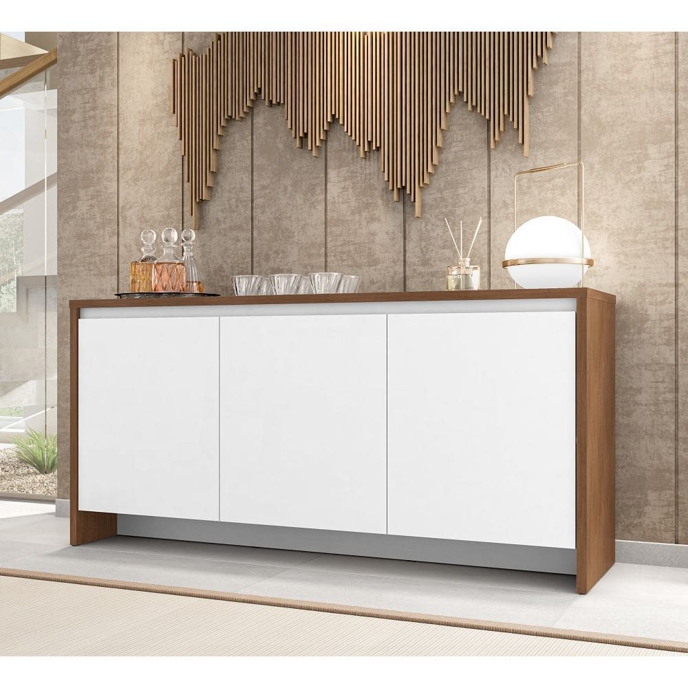 Aparador Buffet Madri Marrom Branco