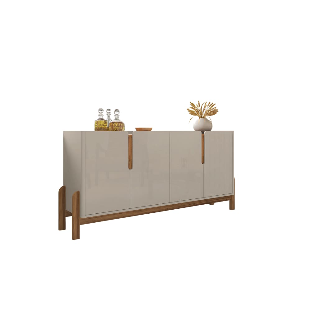 Buffet Aparador Sala Lizz 170cm Off White Marrom Cedro Casa D