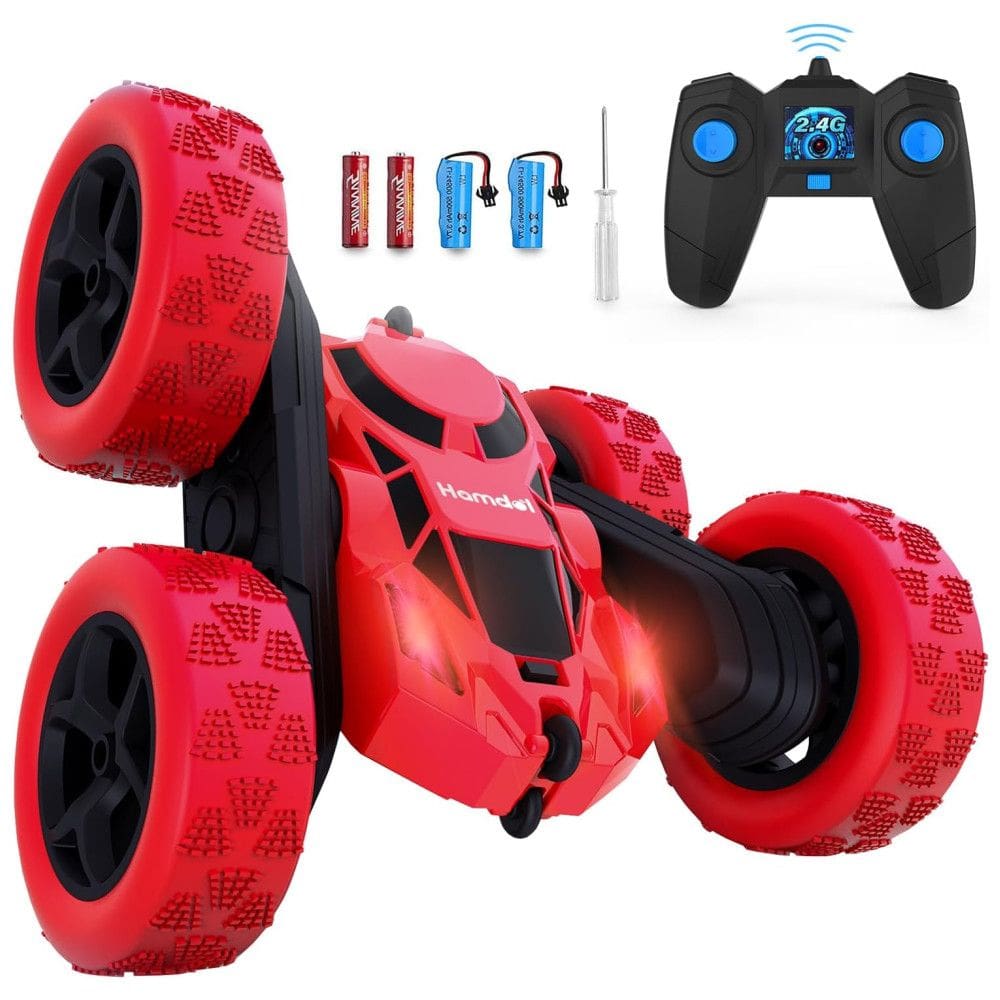 Carrinho de Controle Remoto 360 de Rotação com Luz LED e Velocidade 25 km por hora, HAMDOL T1, Vermelho