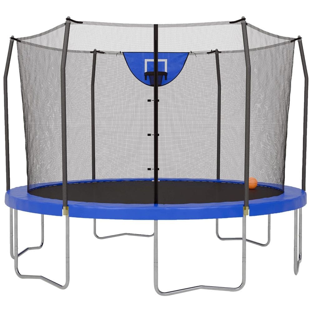 Cama Elastica para até 90 kg com Cesta de Basquete, Skywalker Trampolines, Azul