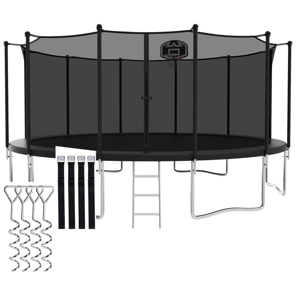 Cama Elastica Capacidade até 680 kg com Cesta de Basquete, CITYLE, Preto