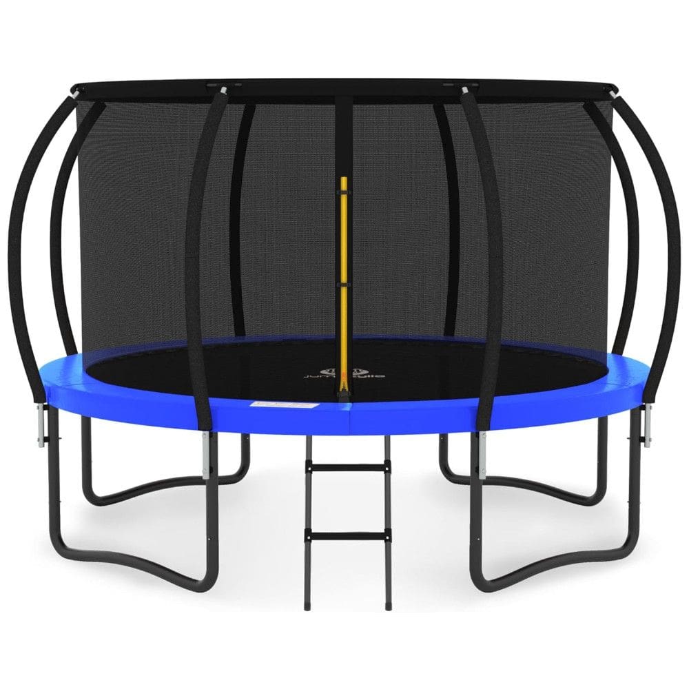 Cama Elastica Capacidade até 150 kg com Escada e Revestimento Antiferrugem, JUMPZYLLA, Azul