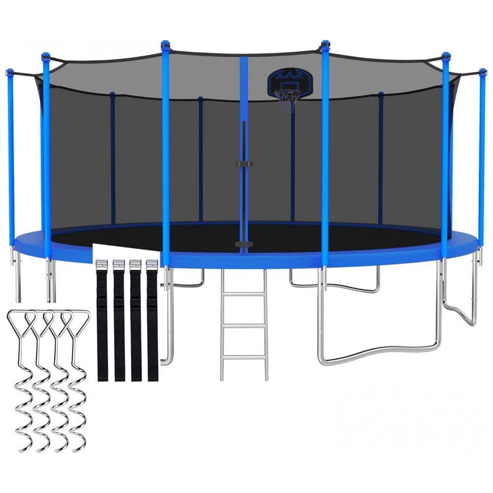 Cama Elastica Capacidade até 680 kg com Cesta de Basquete, CITYLE, Azul