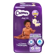 Fralda Cremer Magic Care Tamanho G Pacote Hiper com 60 Fraldas Descartáveis