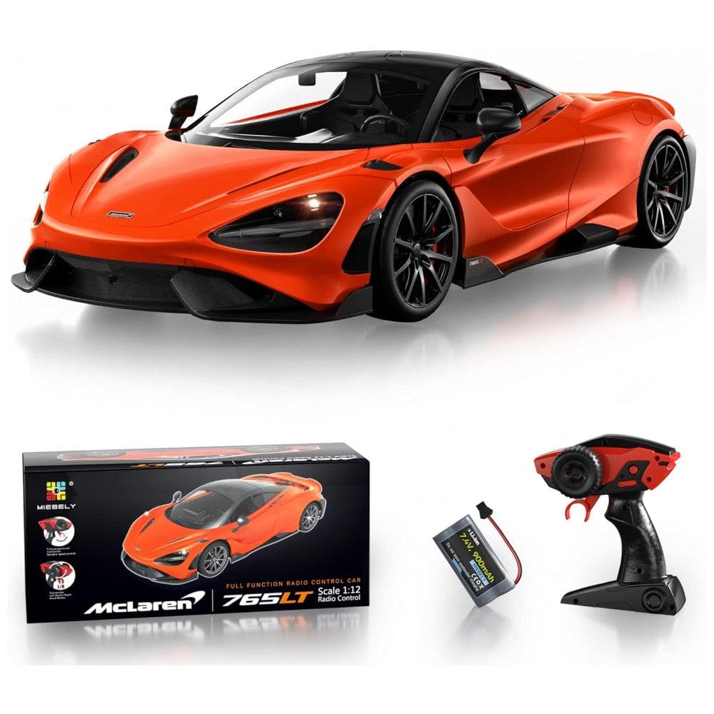 Carrinho de Controle Remoto McLaren Licenciado Escala 1:12 até 12 km, h, MIEBELY, Laranja