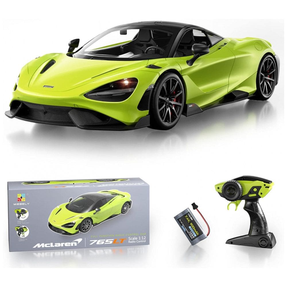 Carrinho de Controle Remoto McLaren Licenciado Escala 1:12 até 12 km, h, MIEBELY, Verde