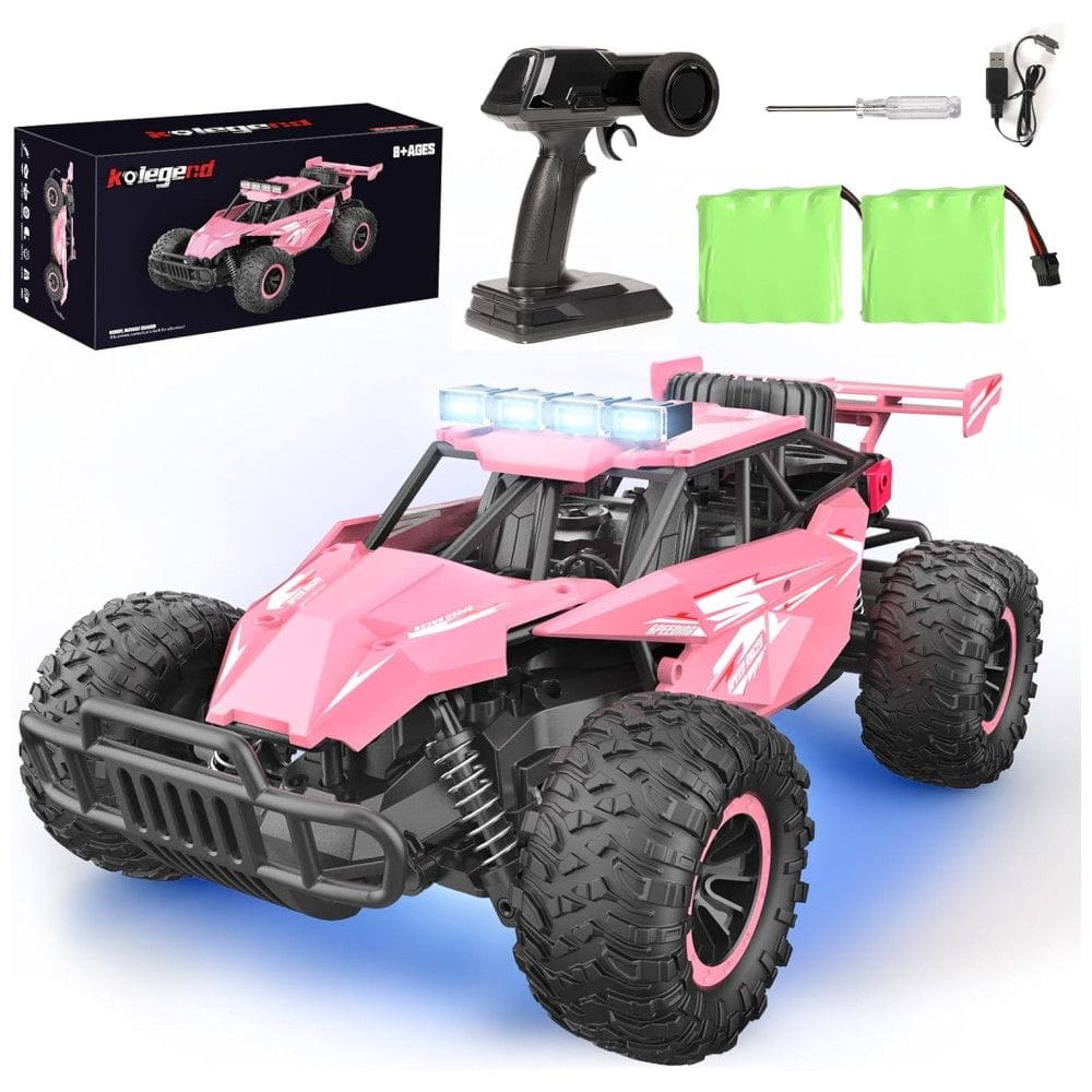 Carro de Controle Remoto Escala 1:16, Atinge 20 km/h, 50 Min de Ação, Kolegend, Rosa