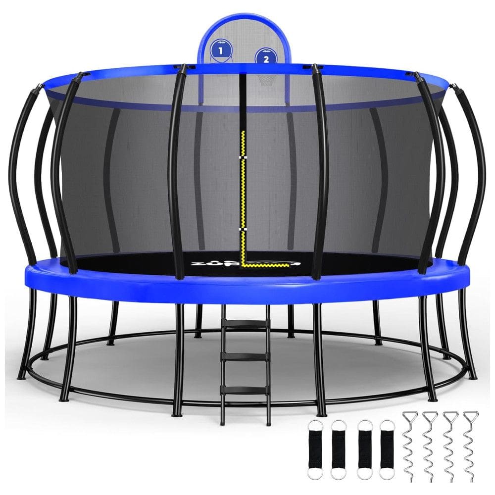 Trampolim Zupapa 816 kg de capacidade, estrutura dupla 2025, design sem lacunas, postes curvados, disponível em 4,9m, 4,6m, 4,3m e 3,7m