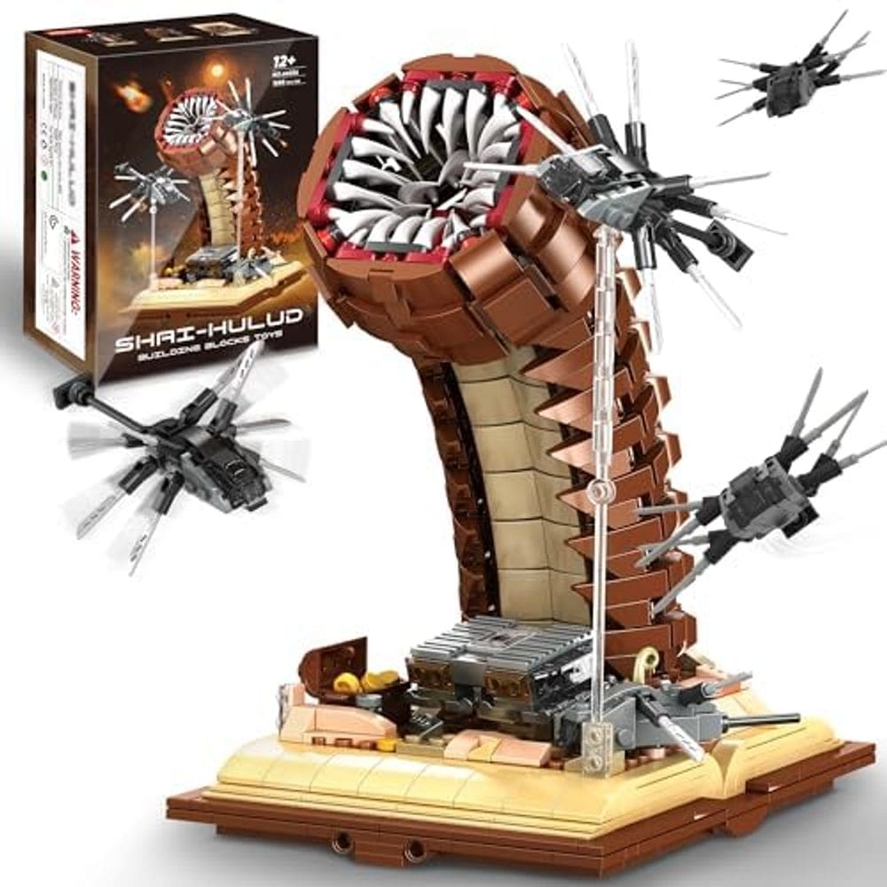 Conjunto de blocos de construção BuicraHub Sandworm com ornitóptero 1688 unidades