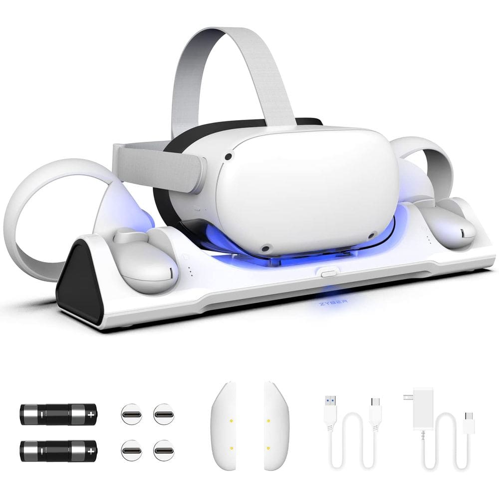 Base de carregamento ZYBER para Oculus Quest 2 VR com 2 baterias