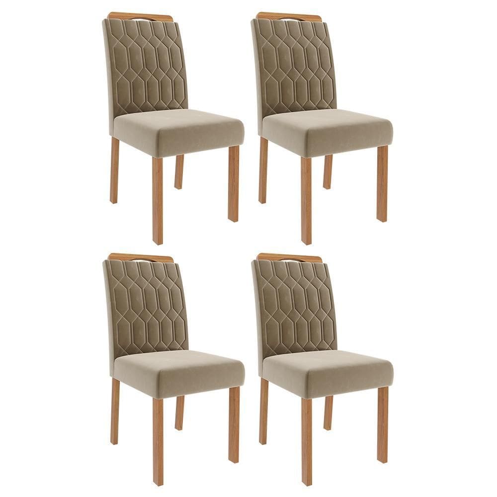Conjunto 4 Cadeiras Paola Wood - Cimol Móveis