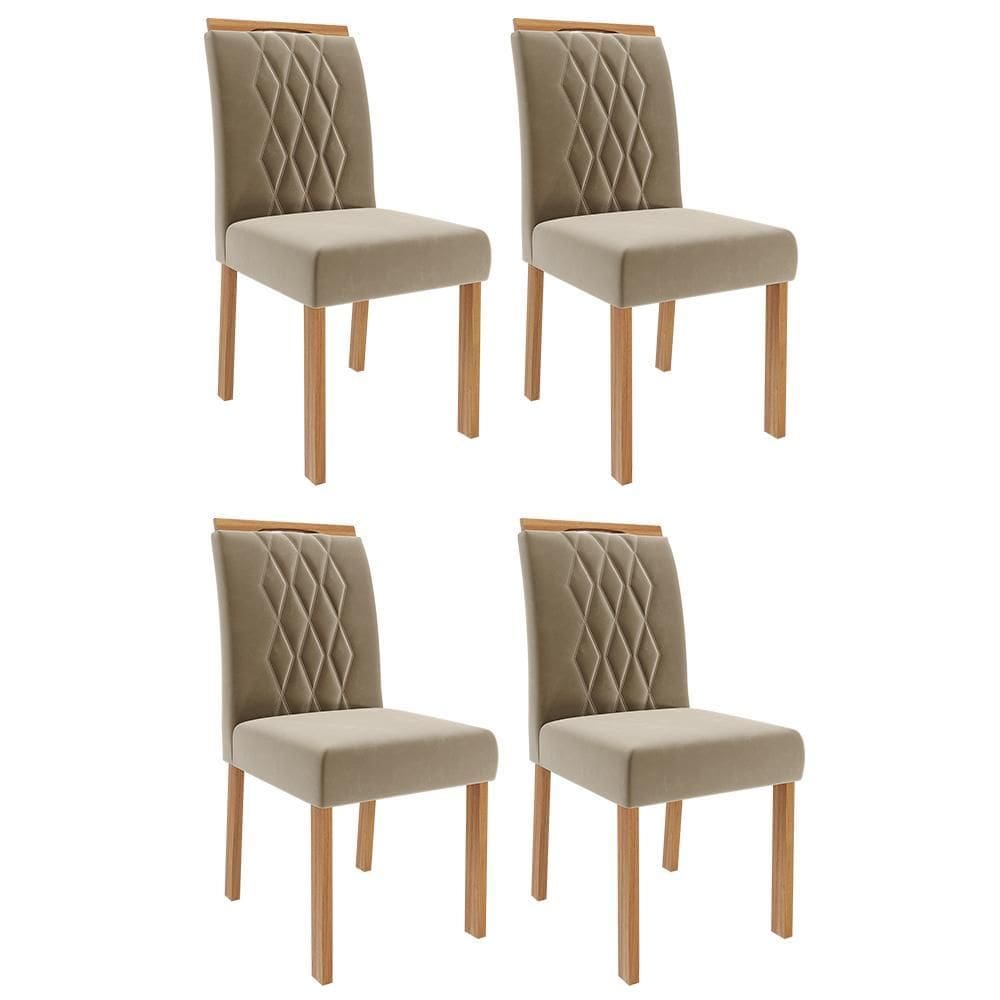 Conjunto 4 Cadeiras Juliana Wood - Cimol Móveis