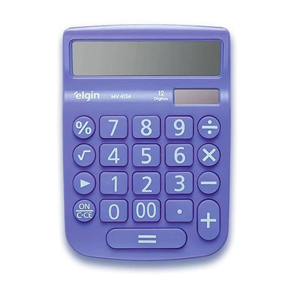 Calculadora Mesa Visor 12 Dig. Azul Mv-4134 Elgin