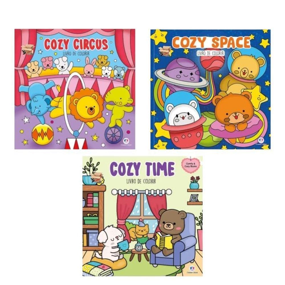 Kit 3 Livros Infantil Comfy & Cozy Books Colorir E Relaxar
