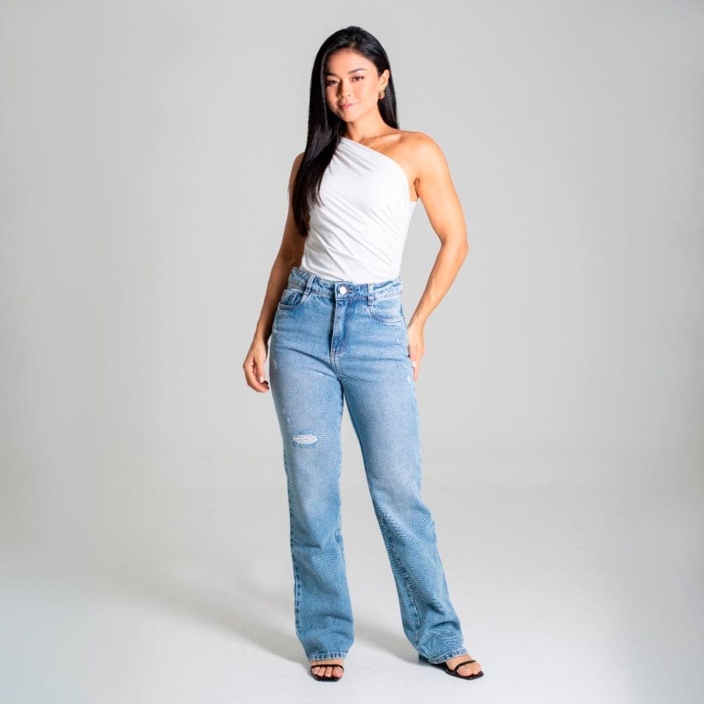 Calça Feminina Jeans Sawary Reta