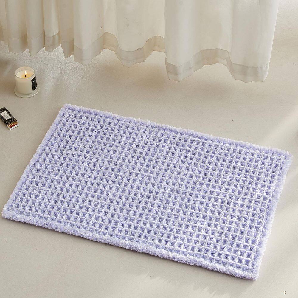 Tapete de banho TYUU Waffle Lavender 60x40cm, antiderrapante, lavável