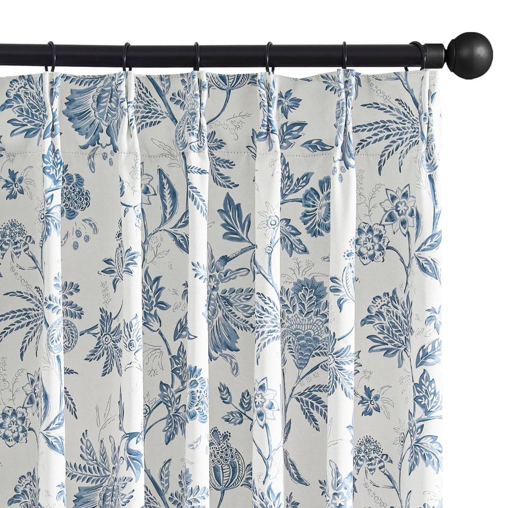 Cortinas jinchan Pinch Pleated 100% Blackout Floral 240x245cm