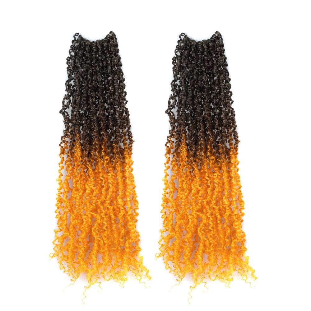 ToyoTress Yanky Twist para cabelo de crochê, 16 polegadas, 2 pacotes, laranja