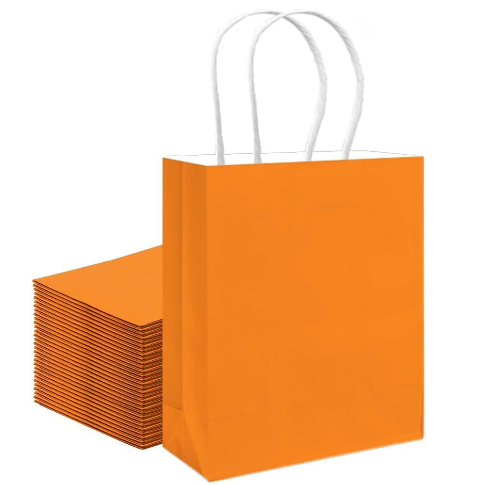 Saco de presente qiqee Sacola de papel de presente de salmão médio 30 unidades 29x21x13cm