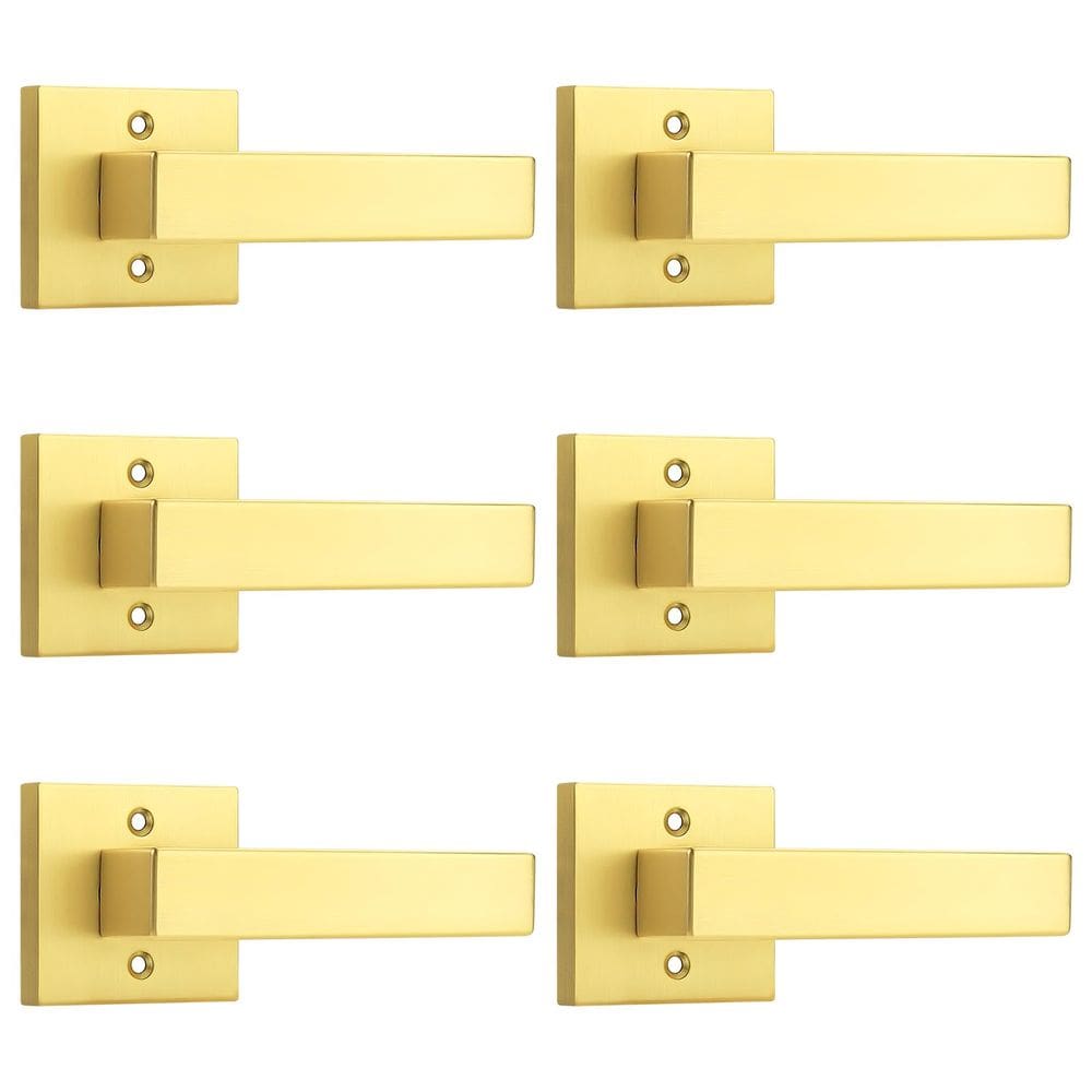 Alavancas de porta fictícias Probrico Gold, 6 pacotes, interiores pesados