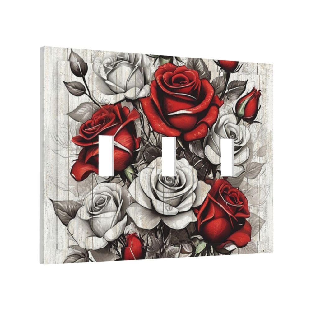 Placa de cobertura decorativa do interruptor de luz Yamxbfa Rustic Red Rose