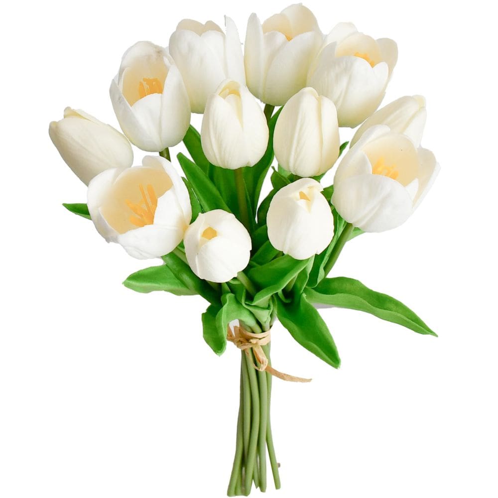 Buquê de tulipas artificiais Mandy`s White, 12 peças para decoração