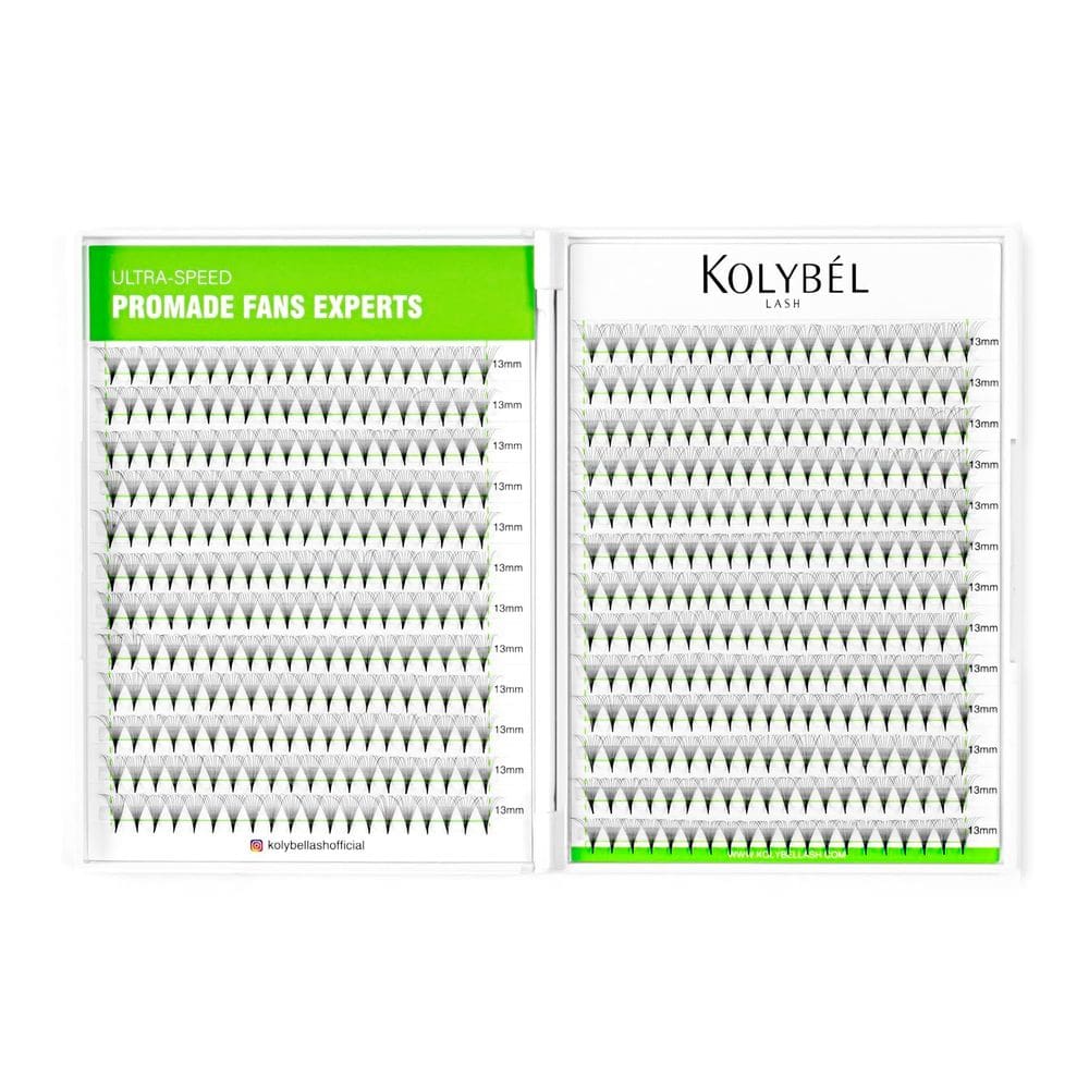 Extensões de cílios Ventiladores pré-fabricados Kolybel 500 12D 9mm 0,03 D C