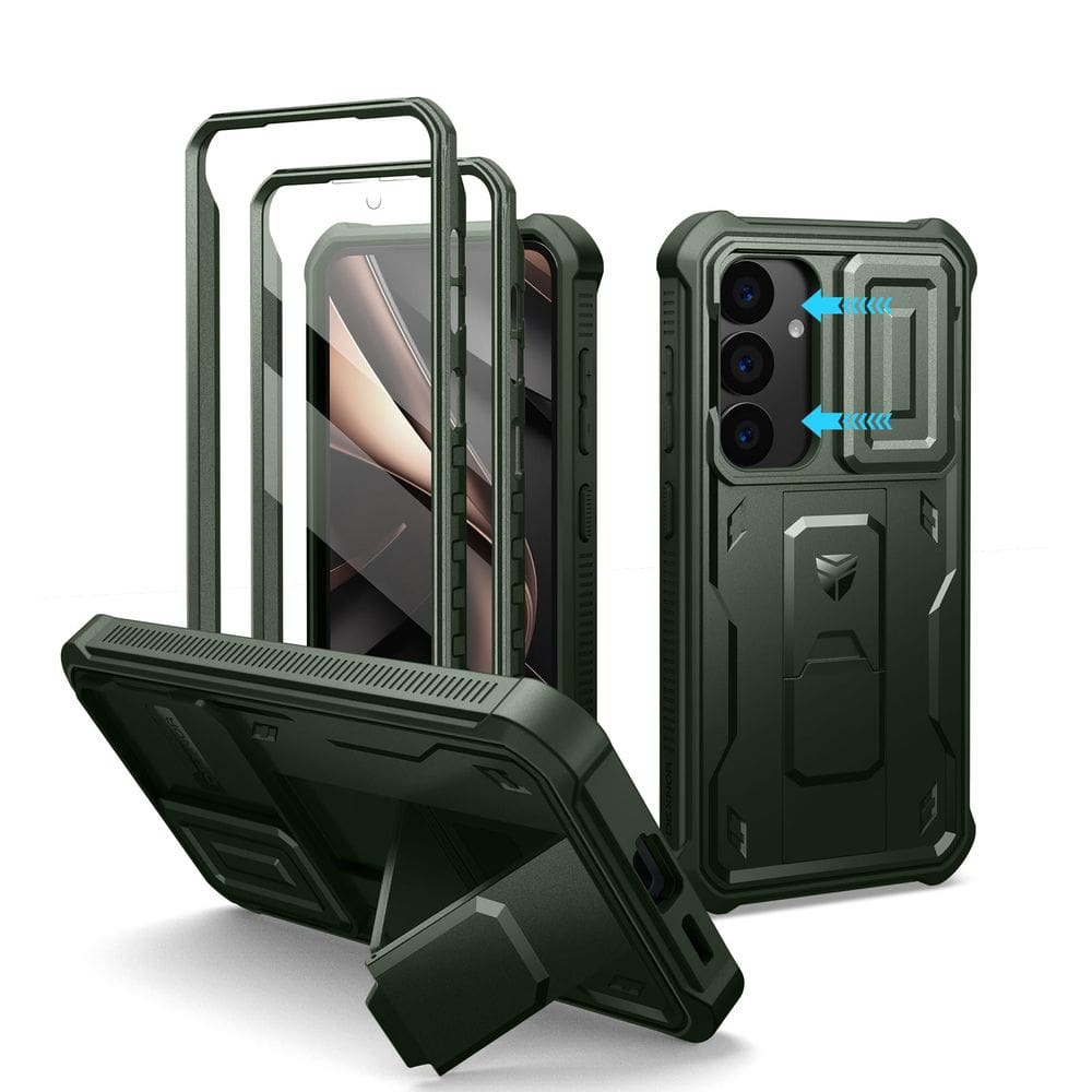 Capa Dexnor para Samsung Galaxy S25 com capa de câmera verde militar