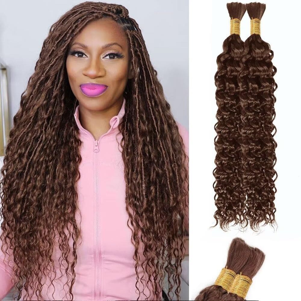 Braiding Hair Water Wave Bulk 100 g 45 cm Color4 Curly, pacote com 2