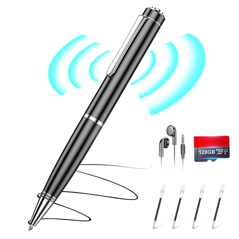 Gravador de voz digital ZIPCIDE 128GB com redução de ruído AI