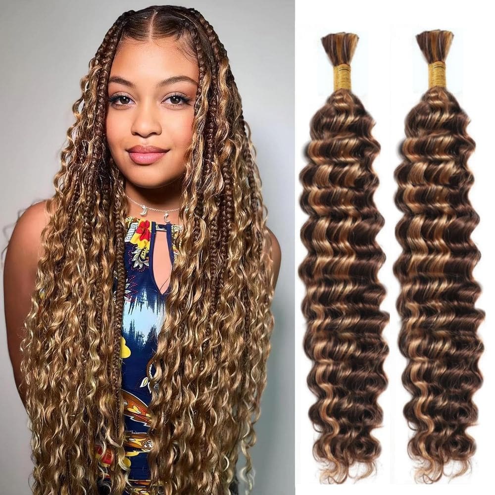 Braiding Hair OKVOKV Boho Braids 18 polegadas 110g 4/27 Ombre