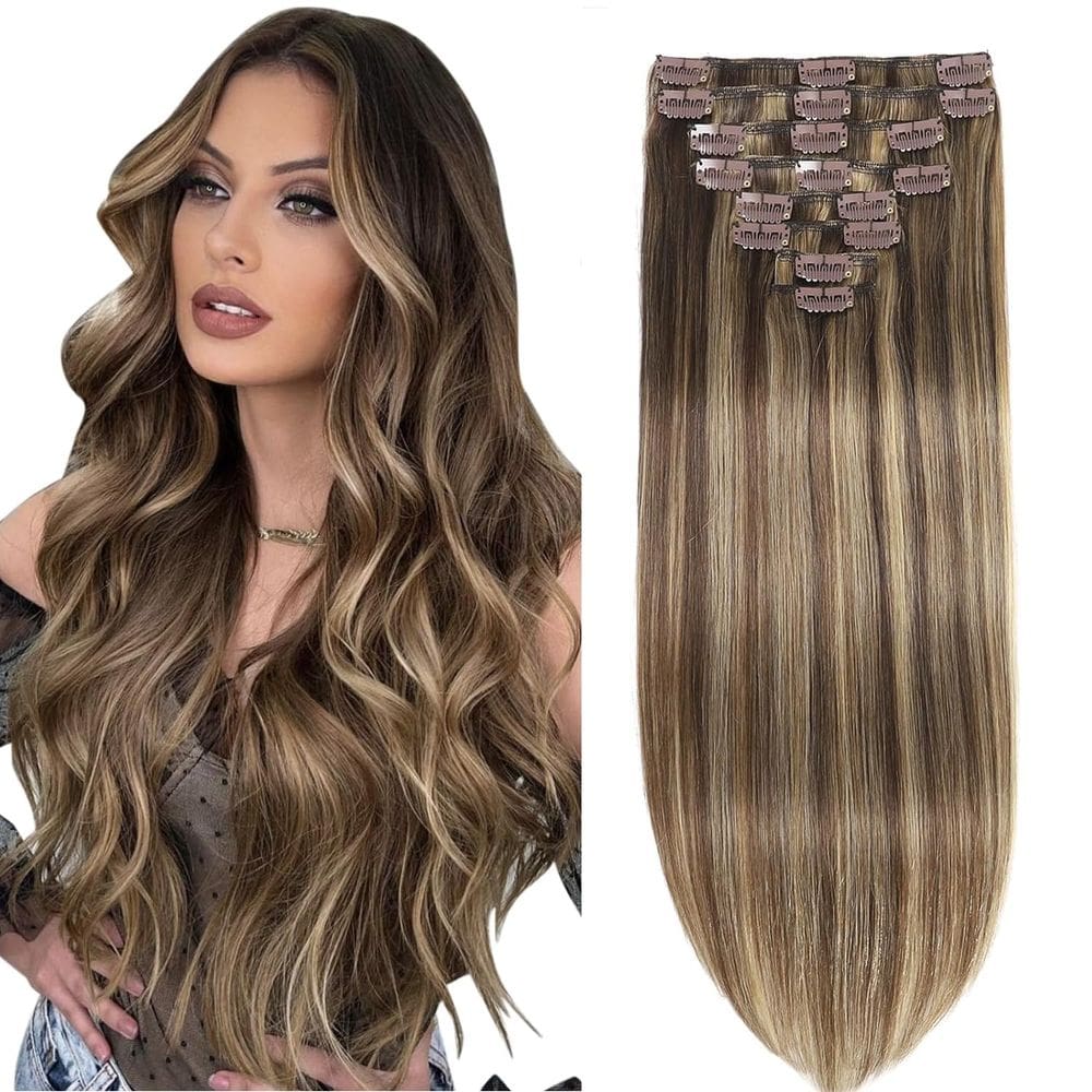 Extensões de cabelo FIPOHIRA Balayage Chocolate Brown to Caramel