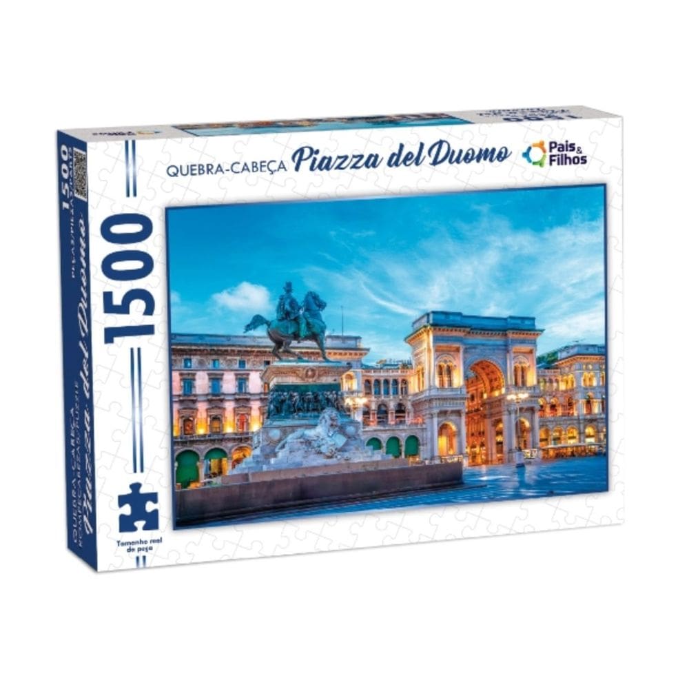 Quebra Cabeça 1500 Peças Piazza Del Duomo Paisagem Itália +12 Anos Pais e Filhos