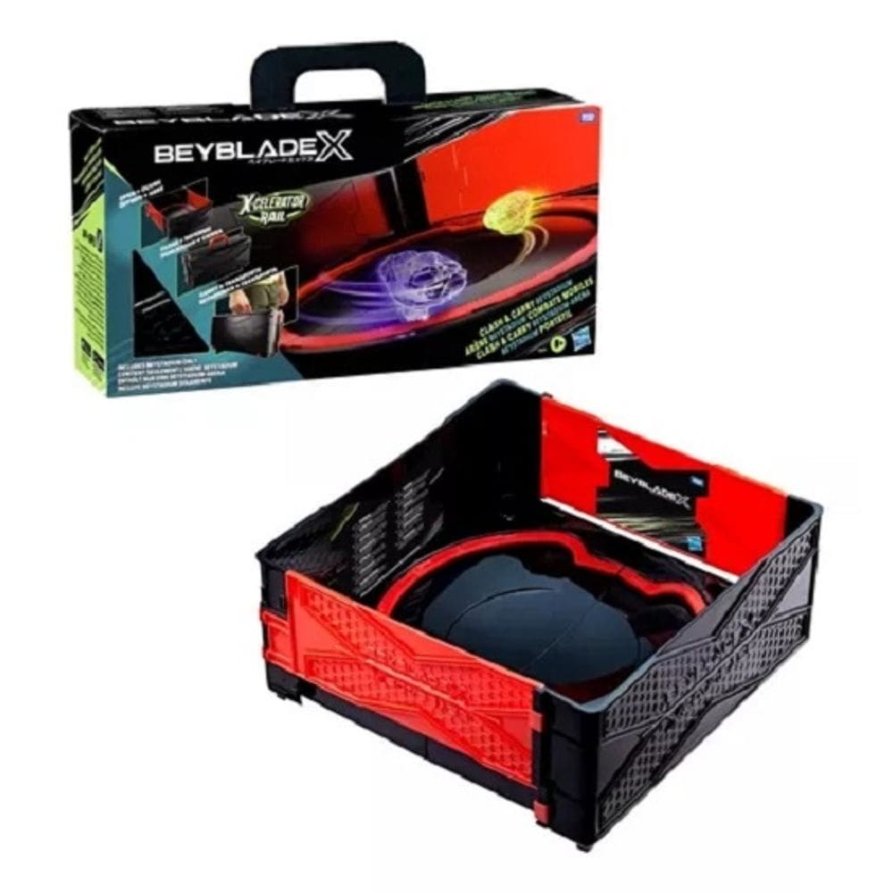 Beyblade X Arena Beystadium Fechar E Levar – Maleta Batalha Portatil X-Celarator Rail - Hasbro