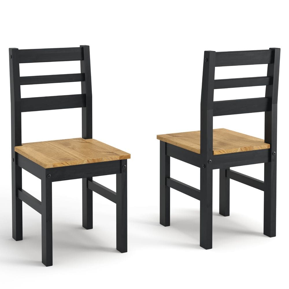 Duas Cadeiras de Madeira Maciça Preto