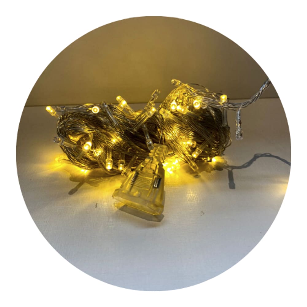 100 Lampadas De Led Em Cordão Extensivel 10 Metros Fio Crystal Branco Quente Cores:Branco Quente