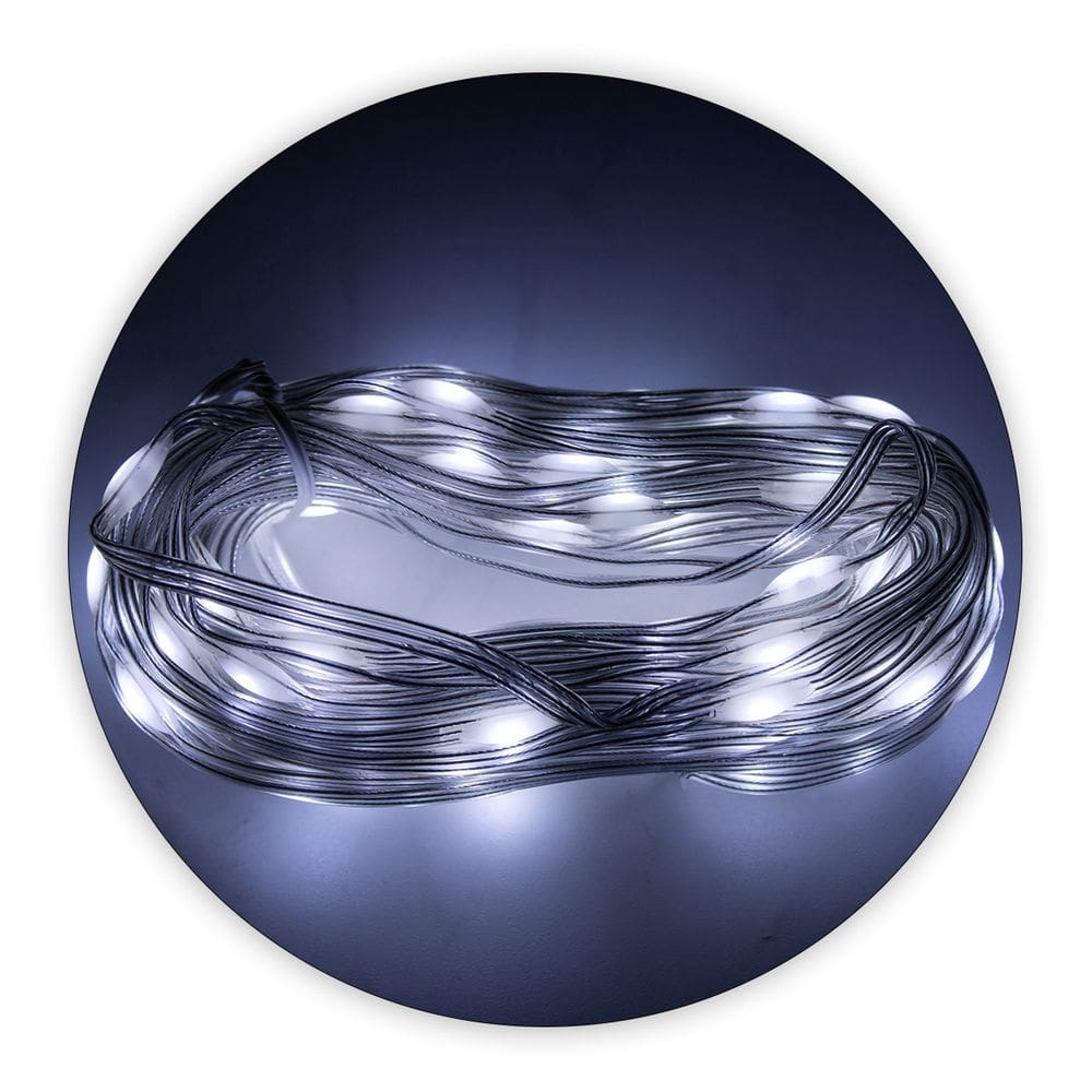 Led Pisca Linha Com 20 Metros Lâmpadas Tomada 8 Modos Natal Ano Novo Cor:Branco