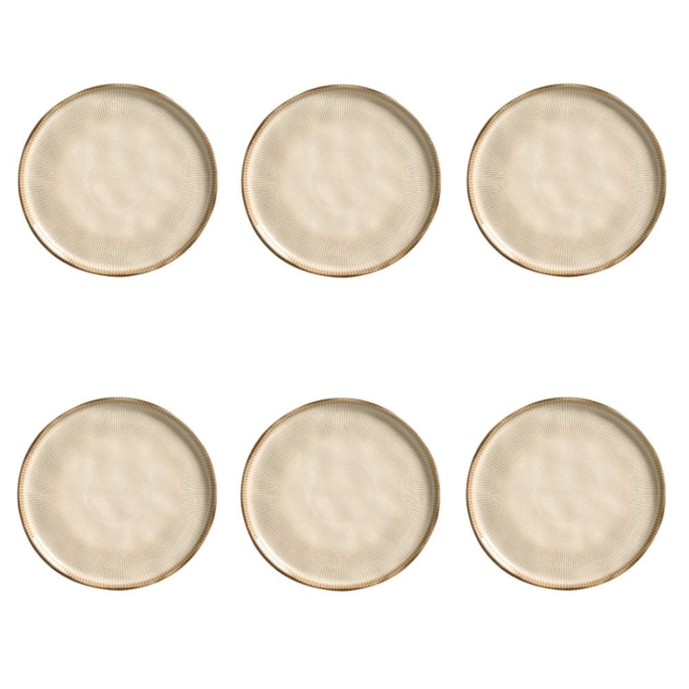Conjunto de Pratos de Sobremesa 06 Peças Bio Raio Porto Brasil