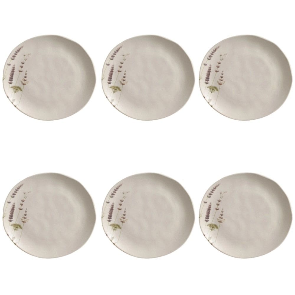 Conjunto de Pratos Rasos 06 Peças Orgânico Lavanda Porto Brasil