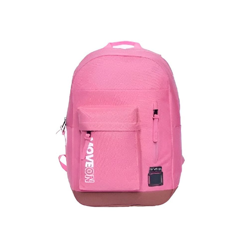 Mochila Unissex Juvenil Cores Escolar Passeio Viagem Cor:Rosa