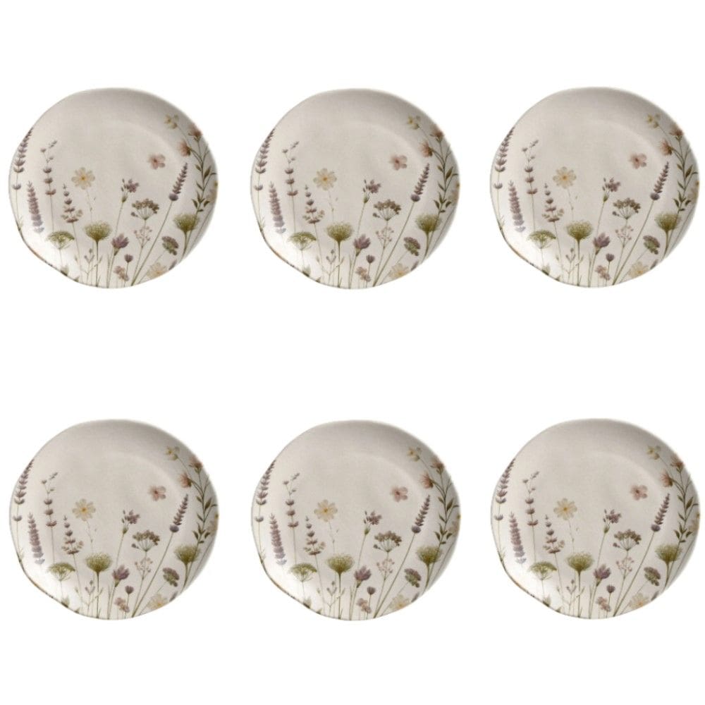 Conjunto de Pratos de Sobremesa 06 Peças Orgânico Lavanda Porto Brasil