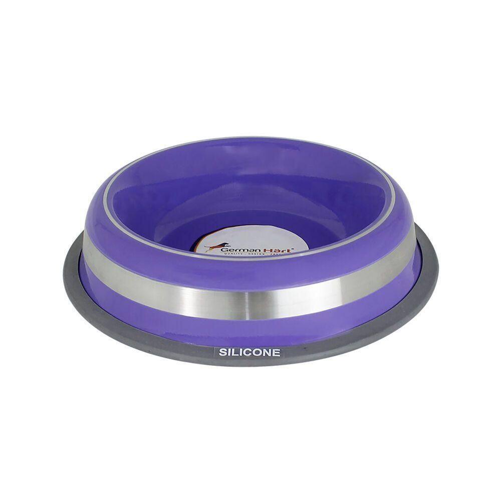 Comedouro Inox Prestige Roxo 210ml - Antiderrapante E Durável
