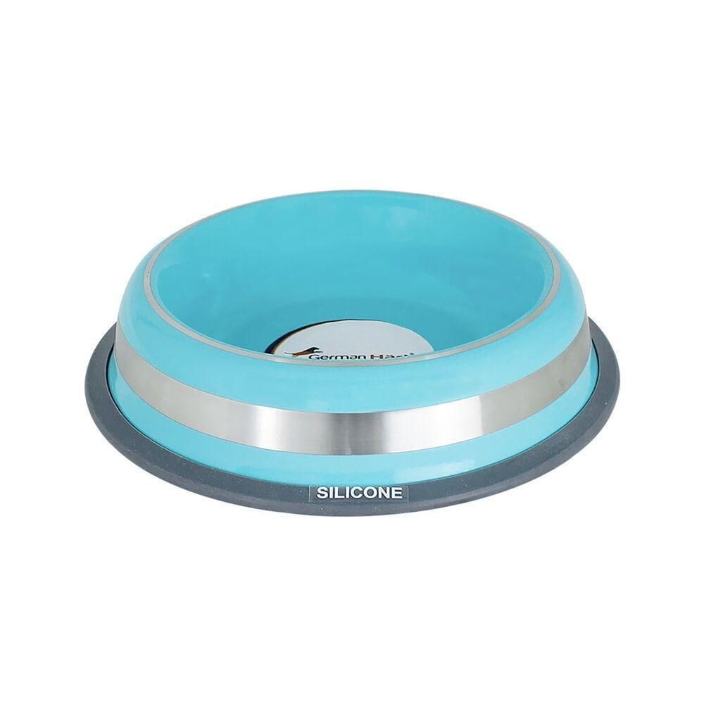 Comedouro Inox Prestige Azul 450ml - Durável E Antiderrapante