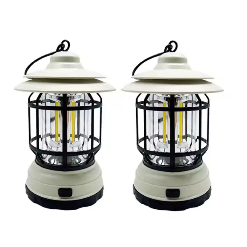 Lampião Retrô Lanterna Luminária LED Pilha Portátil para Camping, Pesca e Acampamento Retrô