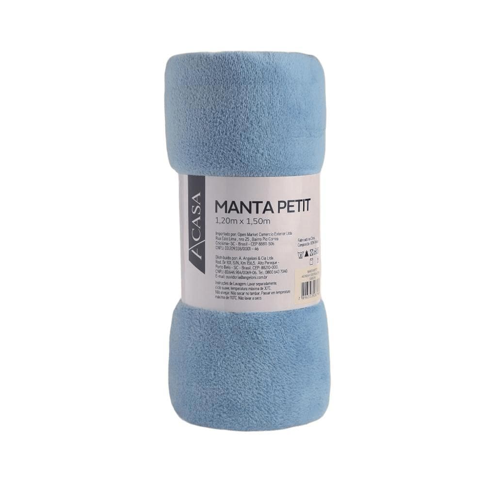 Manta Petit Microfibra Azul - A\\CASA