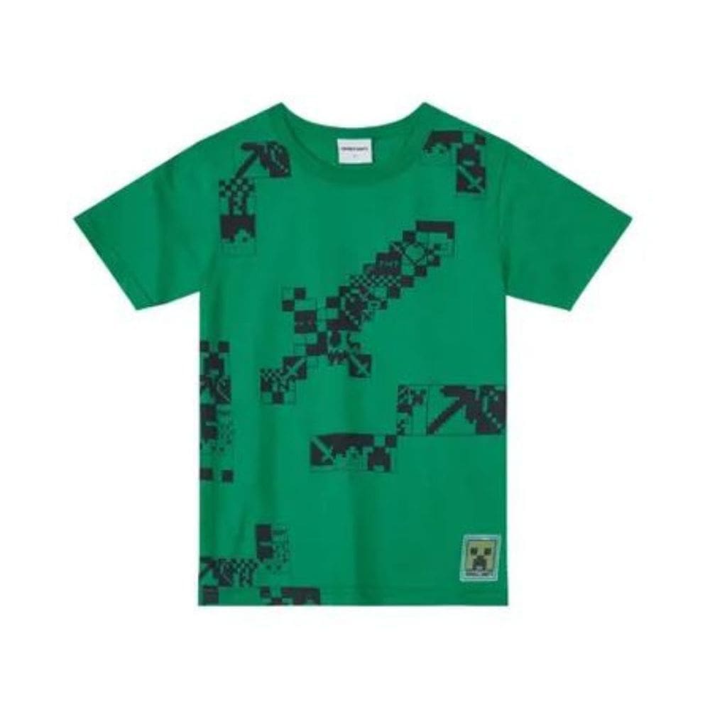 Camiseta Minecraft Infantil Menino Verde - Brandili