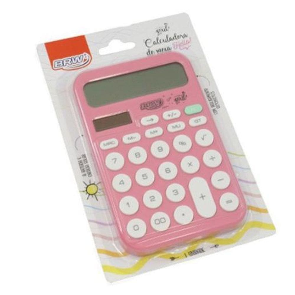 Calculadora Eletrônica De Mesa 12 Dígitos Rosa Brw