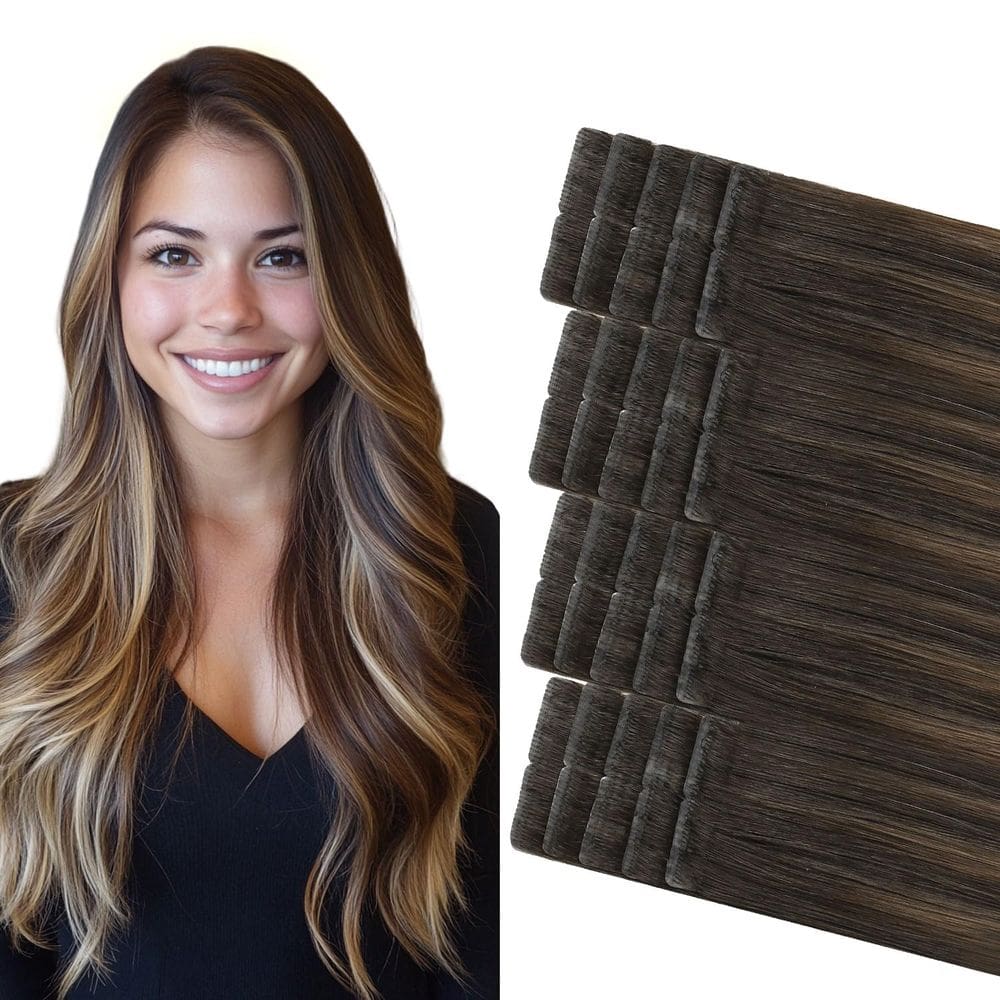 Extensões de cabelo COOKAYU Invisible Tape Balayage 40g 18cm