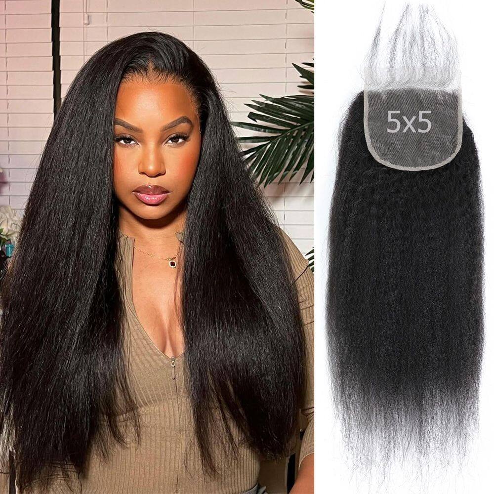 Fecho DSEKCAIN Kinky Straight Hair 5x5 HD Lace 20in